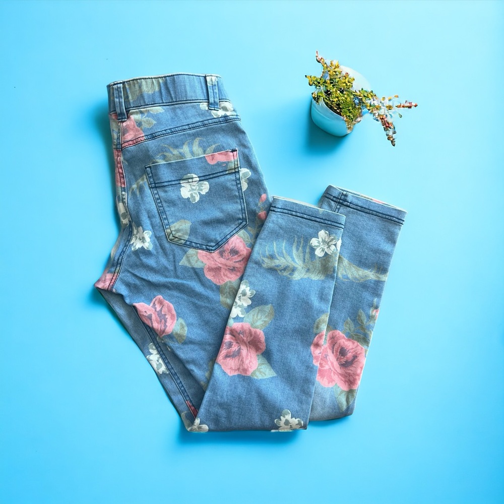 💖 Cropped Hue Floral Jeggings 💖